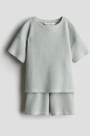 H&M 2-teiliges Jersey-Set mit Waffelstruktur - Grün - Kinder