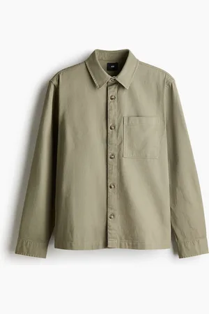 H&M Overshirt aus Baumwolltwill in Regular Fit - Grün - Herren