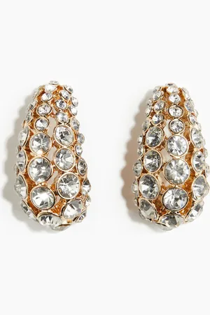 H&M Gewölbte Ohrringe mit Strass - - Damen