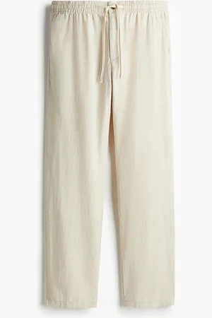 H&M Hose aus Leinenmix in Regular Fit - Weiß - Herren