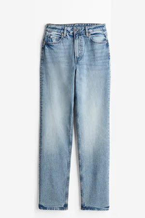 H&M Slim Straight High Jeans - Blau - Damen