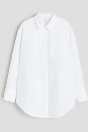 H&M Bluse aus Baumwollpopeline - Weiß - Kinder