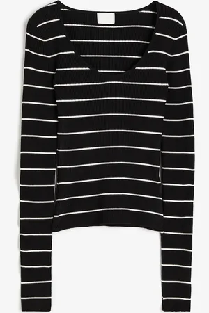 H&M Shirt in Rippstrick - - Damen