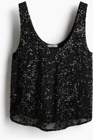 H&M Tanktop mit U-Ausschnitt und Pailletten - - Damen