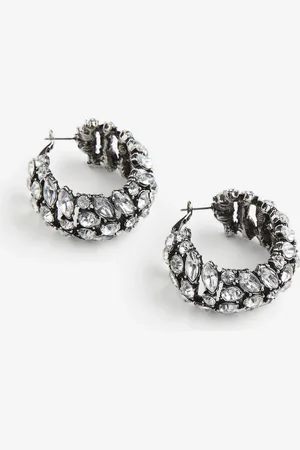 H&M Runde Ohrringe mit Strass - - Damen
