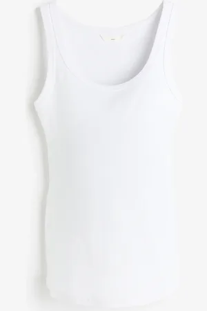 H&M MAMA Geripptes Tanktop - Weiß - Damen