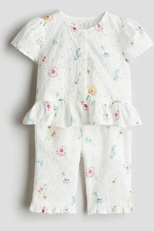 H&M 2-teiliges Set in Broderie Anglaise - Weiß - Kinder