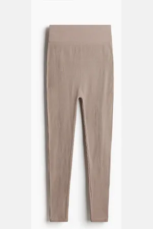H&M MAMA Nahtlose gerippte Leggings - Braun - Damen