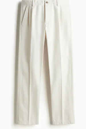 H&M Chino mit Bügelfalten in Regular Fit - Weiß - Herren