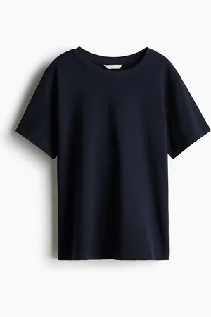 H&M Oversized Baumwoll-T-Shirt - Blau - Damen
