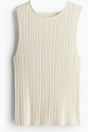 H&M Tanktop in Rippstrick mit Schnürung - - Damen