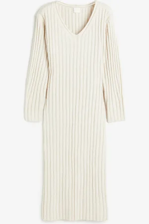 H&M Geripptes Strickkleid - - Damen