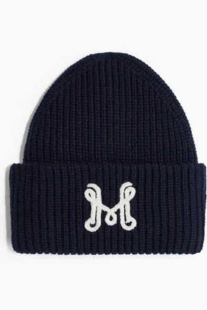 H&M Beanie in Rippstrick - Blau - Damen