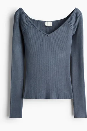 H&M Off-Shoulder-Shirt - Blau - Damen