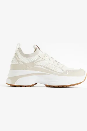H&M Sneaker mit formgestrickten Partien - Weiß - Damen