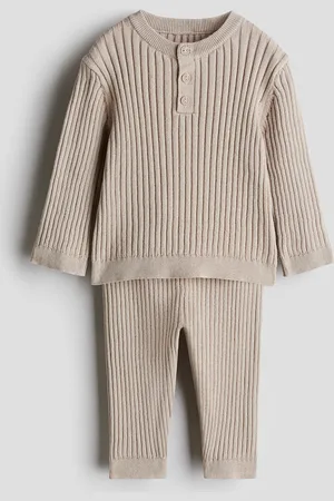 H&M 2-teiliges Feinstrickset aus Baumwolle - Braun - Kinder