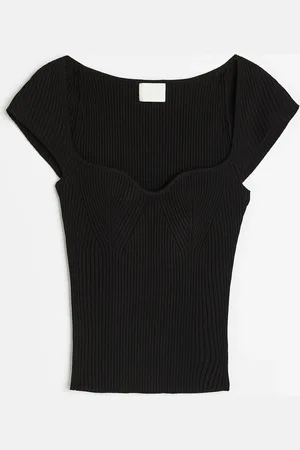 H&M Shirt in Rippstrick - - Damen