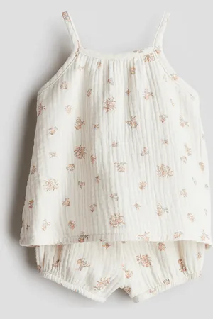H&M Zweiteiler aus Baumwollmusselin - Weiß - Kinder