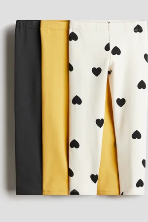 H&M 3er-Pack Leggings mit angerauter Innenseite - Gelb - Kinder