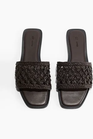 H&M Sandalen aus Leder - Braun - Damen