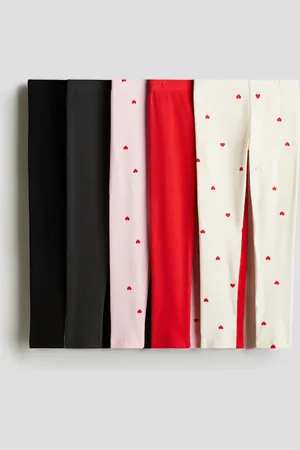 H&M 5er-Pack Jerseyleggings - Rot - Kinder