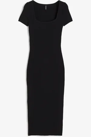 H&M Midikleid aus Rippstrick - - Damen