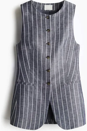 H&M Lange Anzugweste - Blau - Damen