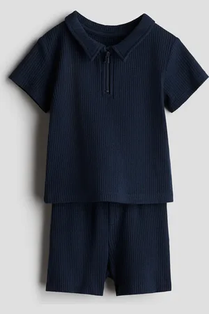 H&M 2-teiliges Jersey-Set mit Waffelstruktur - Blau - Kinder