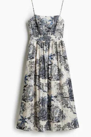 H&M Midi-Trägerkleid - Weiß - Damen