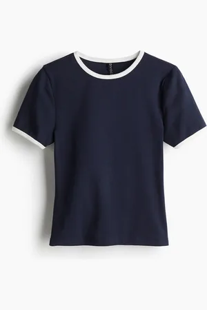 H&M Figurbetontes T-Shirt - Blau - Damen