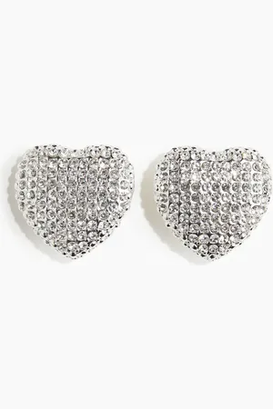 H&M Herzförmige Ohrclips mit Strass - - Damen
