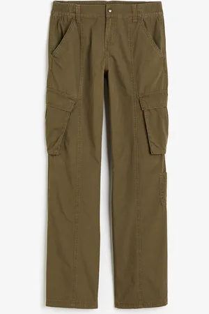 H&M Cargohose aus Canvas - Grün - Damen