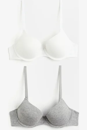 H&M 2er-Pack Gepolsterte T-Shirt-BHs aus Baumwolle - - Damen