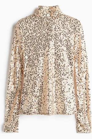H&M Paillettenshirt mit Turtleneck - - Damen