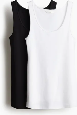 H&M MAMA 2er-Pack Baumwoll-Tanktops - Weiß - Damen
