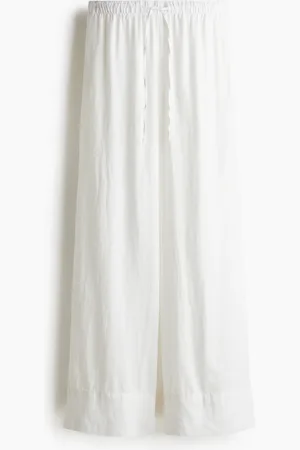 H&M Weite Hose aus Leinenmix - Weiß - Damen