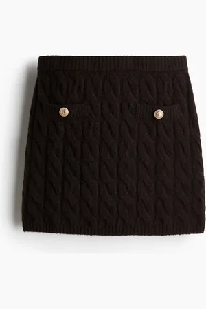 H&M Minirock mit Zopfmuster - Braun - Damen
