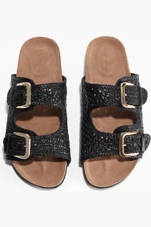 H&M Geflochtene Ledersandalen - - Damen