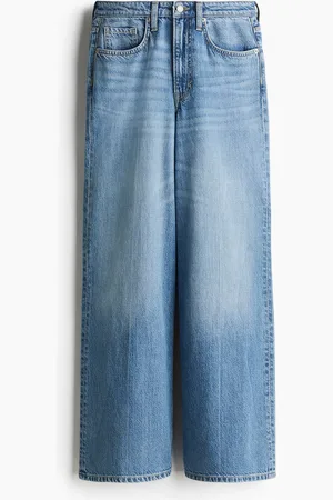 H&M Feather Soft Super Wide Ultra High Jeans - Blau - Damen