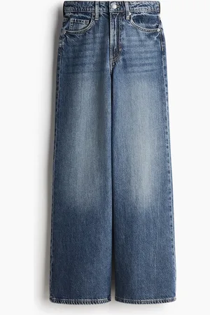 H&M Feather Soft Super Wide Ultra High Jeans - Blau - Damen