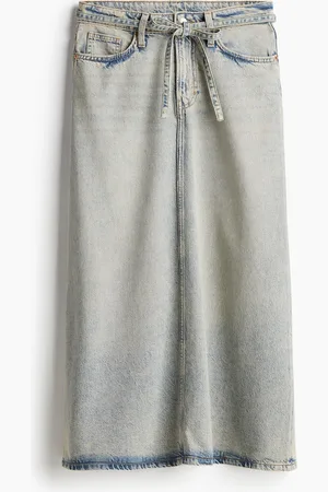 H&M Feather Soft Denimrock - Blau - Damen