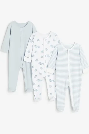 H&M 3er-Pack Schlafanzüge aus Baumwolle - Blau - Kinder
