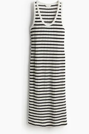 H&M Geripptes Strickkleid - - Damen