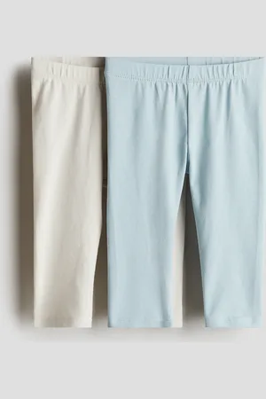 H&M 2er-Pack Superweiche Leggings aus Baumwolljersey - Türkis - Kinder