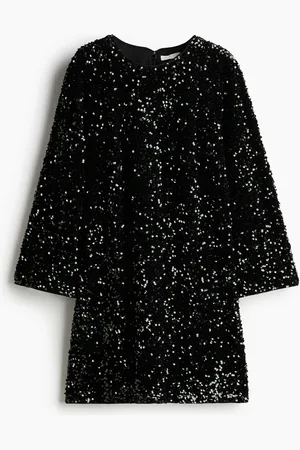 H&M Paillettenkleid in A-Linie - Grün - Damen