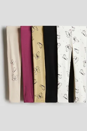 H&M 5er-Pack Baumwollleggings - Weiß - Kinder