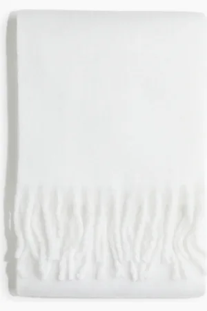 H&M Angerauter Schal - Weiß - Damen