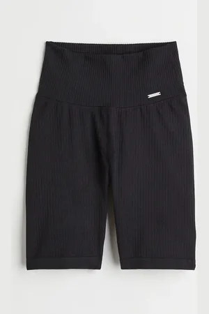 H&M Ribbed Seamless Biker Shorts - - Sportswear