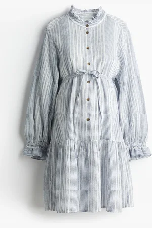 H&M MAMA Kleid mit Volantkragen - Weiß - Damen
