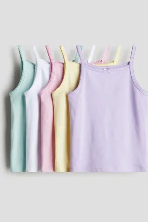 H&M 5er-Pack Jersey-Tanktops - Gelb - Kinder